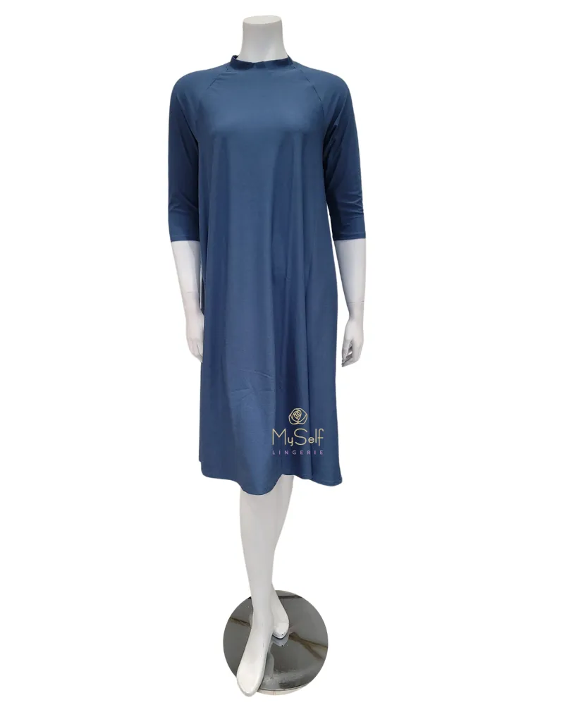 18FL201P-B Chambray Swing Swim Dress Petite Length