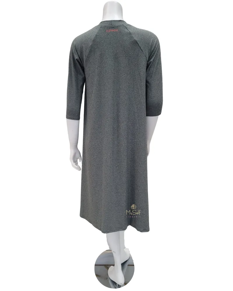 18FL201T-G Heather Grey Swing Swim Dress Tall Length