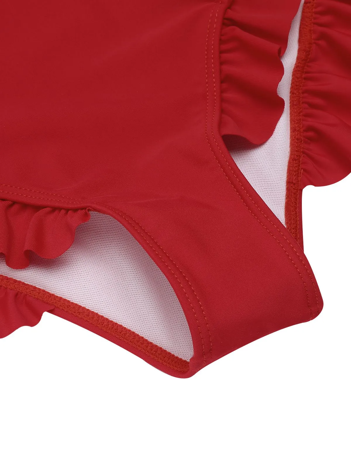 1950s One-shoulder Ruffle One-piece Swimsuit