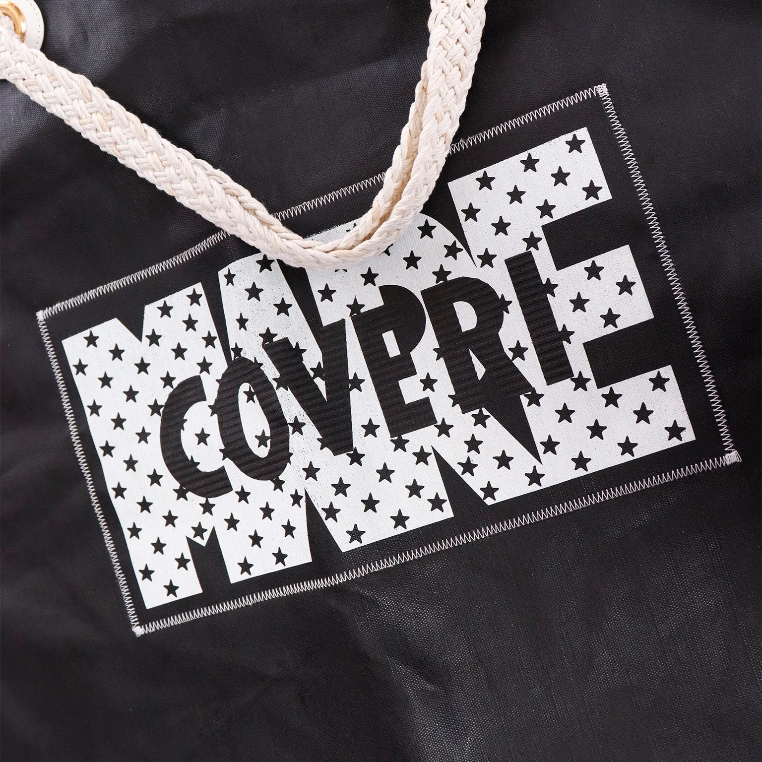 1987 Enrico Coveri Black & White Stars Mare Swimsuit & Beach Bag