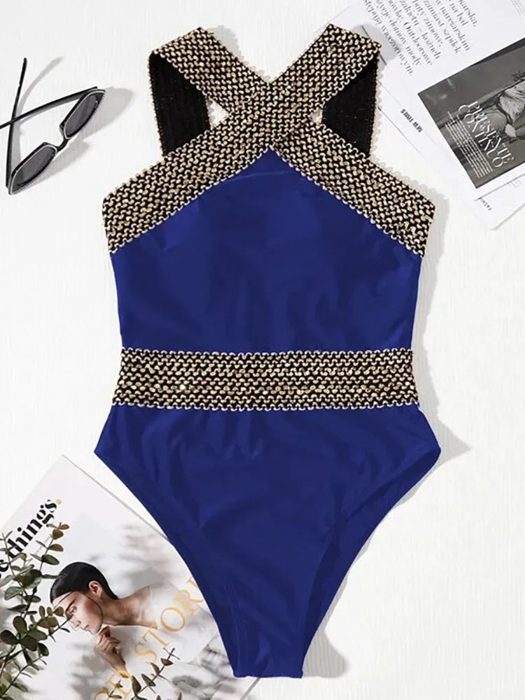 2022 Cut Out One Piece Swimsuit Women Push Up Swimming Suit Ashore Swim Shop