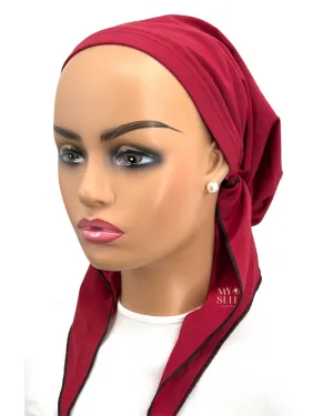 22SP016 Burgundy Swim Pre-Tied Bandanna
