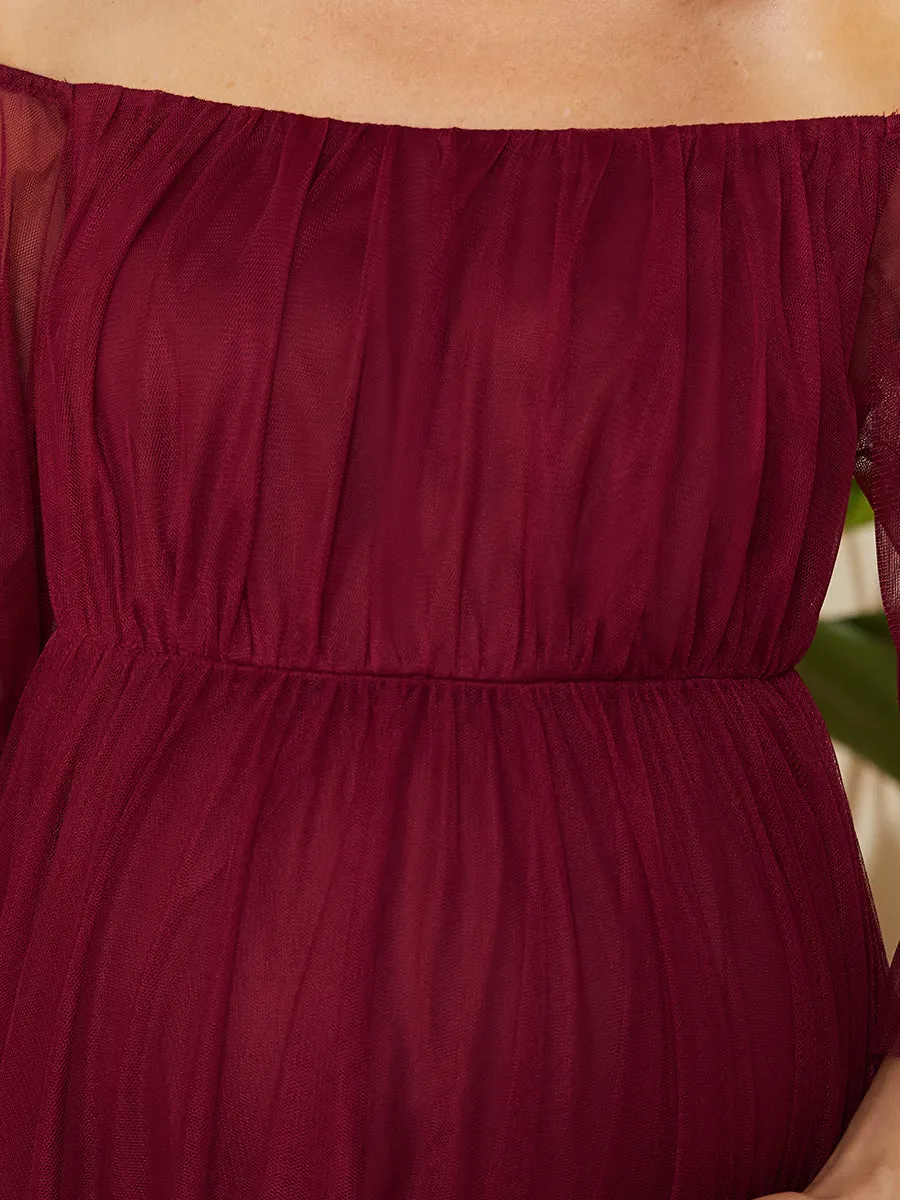 A Line Short Puff Sleeves Wholesale Maternity Dresses EY20862