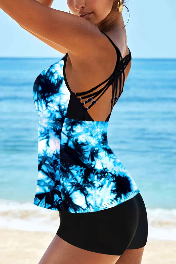 Abstract Print On-trend Tankini
