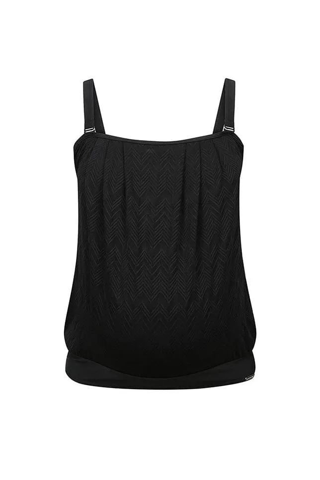 Acapulco Flouncy Maternity Black Bandeau Tankini Top