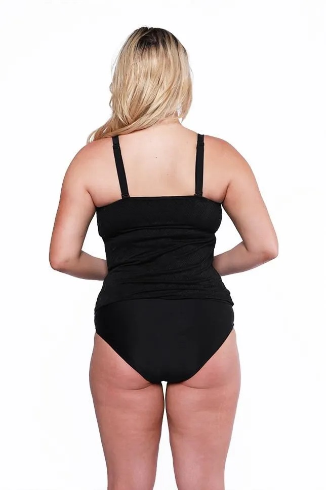 Acapulco Flouncy Maternity Black Bandeau Tankini Top