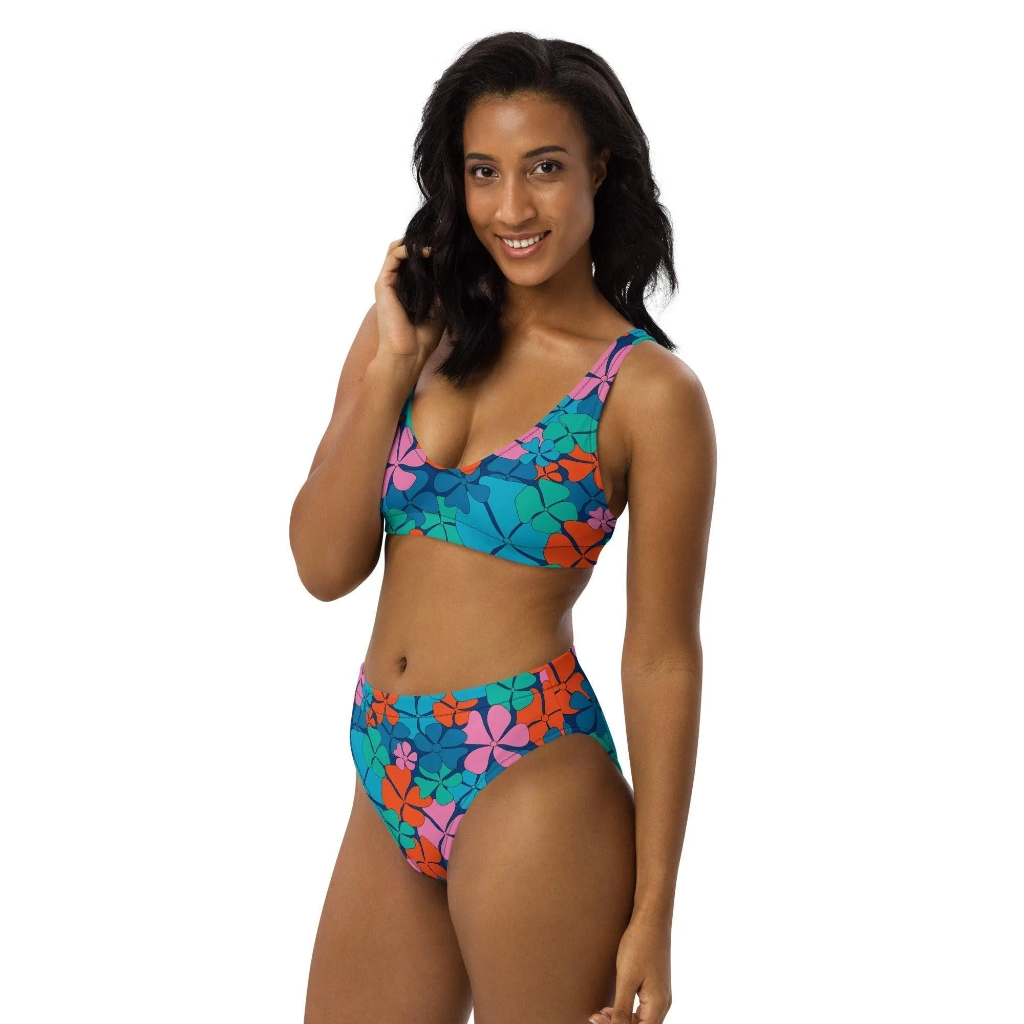 ADELIE orange blue - Bikinis made of recycled material