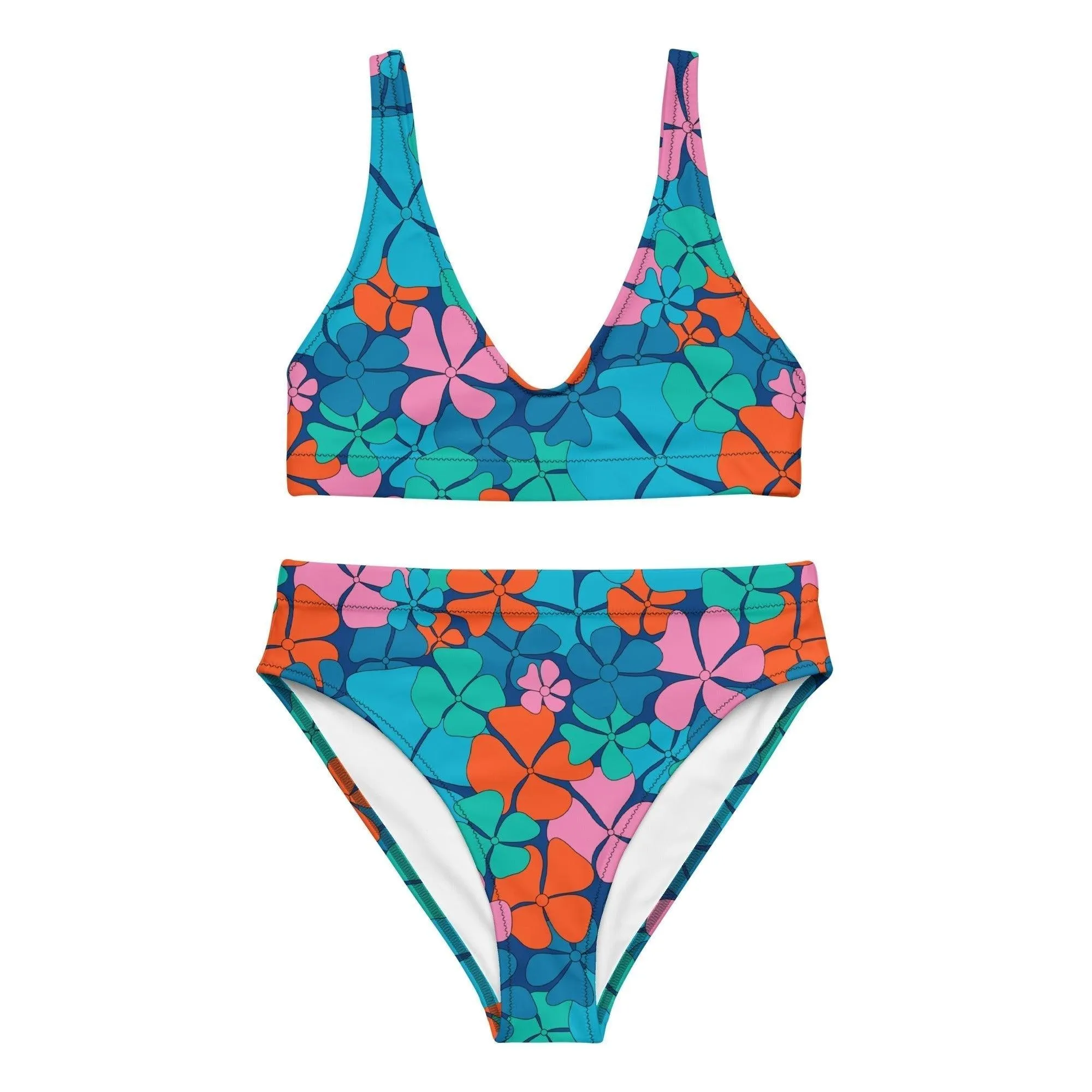 ADELIE orange blue - Bikinis made of recycled material