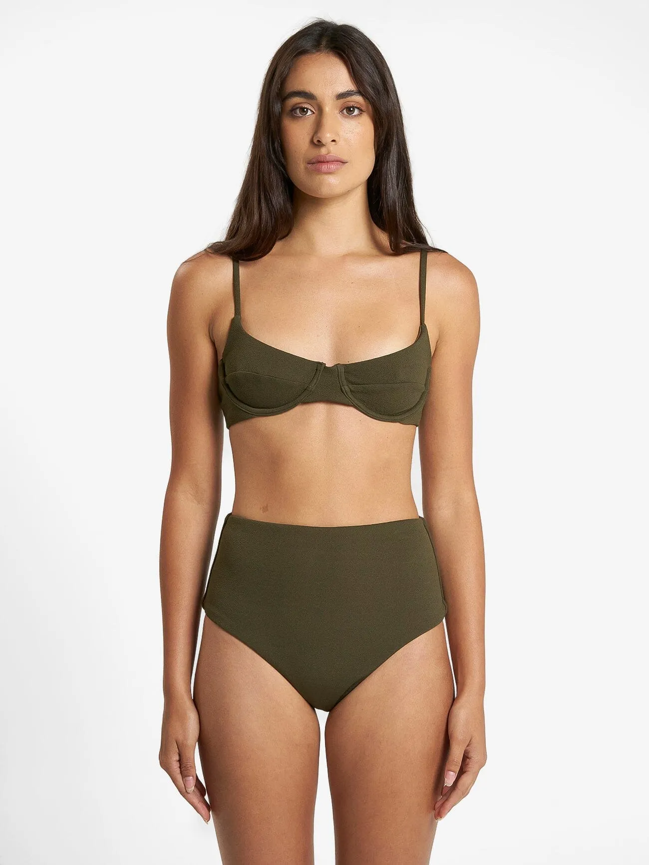Adira High Waist Bikini Bottom - Tarmac