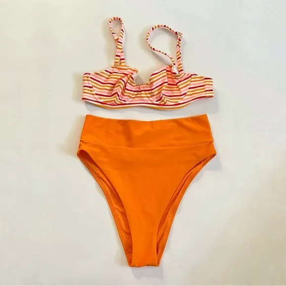 Aerie Inspired Vintage High-waisted Two-piece Swimsuit