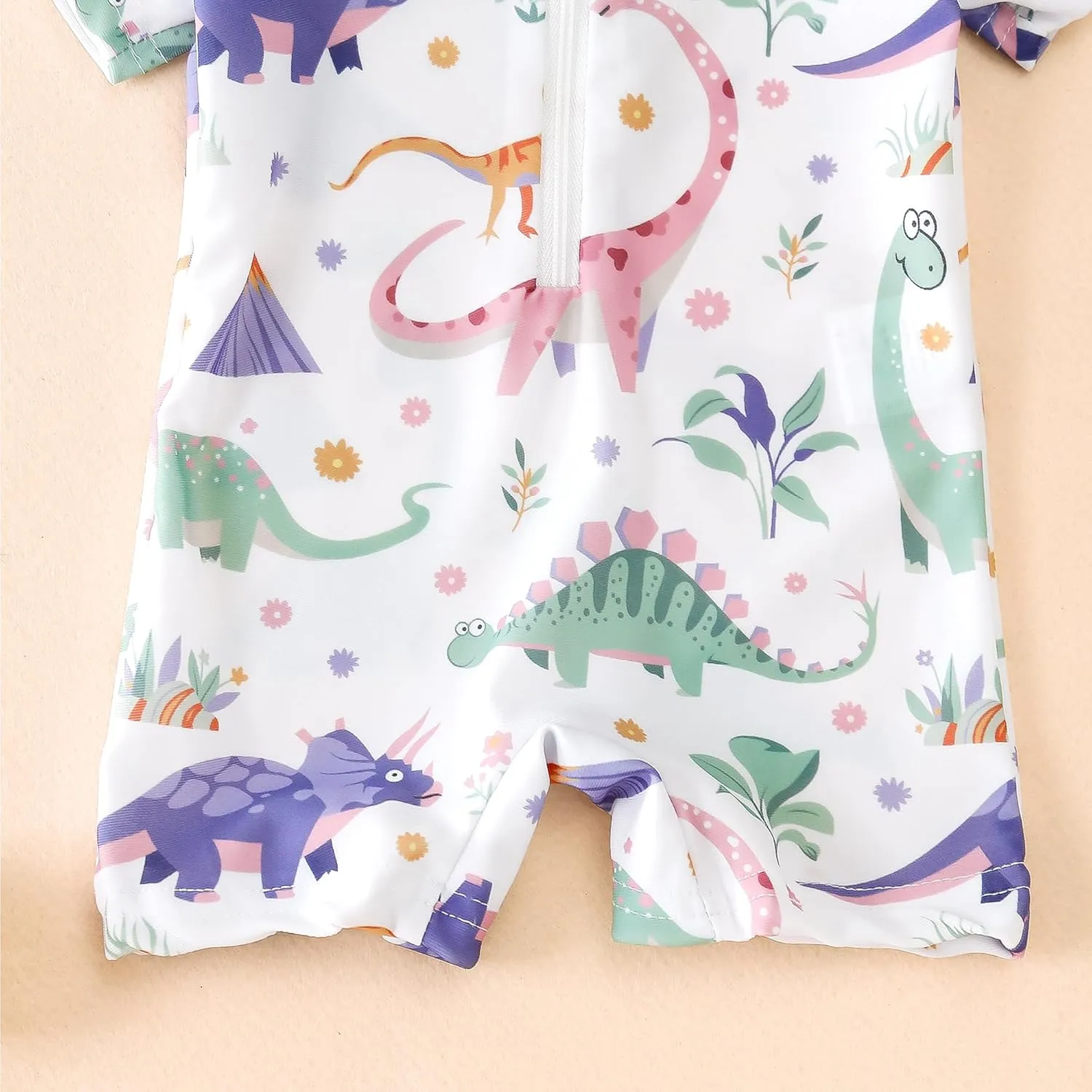 AIWUHE Toddler Girls Swimsuit One Piece Rash Guard Swimwear Short Sleeve Zipper Bathing Suit UPF 50  Sunsuit 6 Months-3 Years