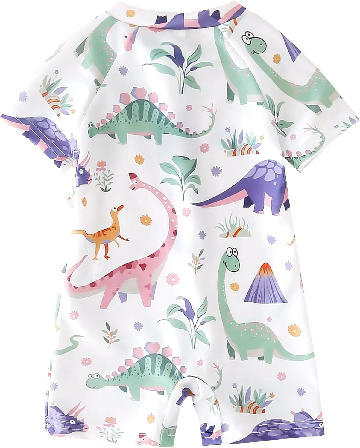 AIWUHE Toddler Girls Swimsuit One Piece Rash Guard Swimwear Short Sleeve Zipper Bathing Suit UPF 50  Sunsuit 6 Months-3 Years