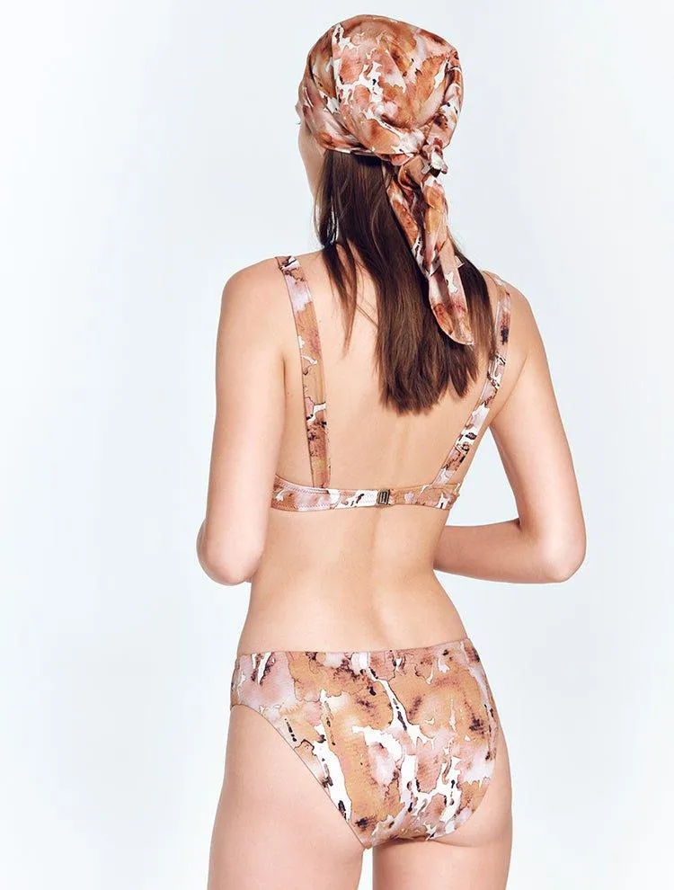 Alexa Floral Abstract Bikini Top