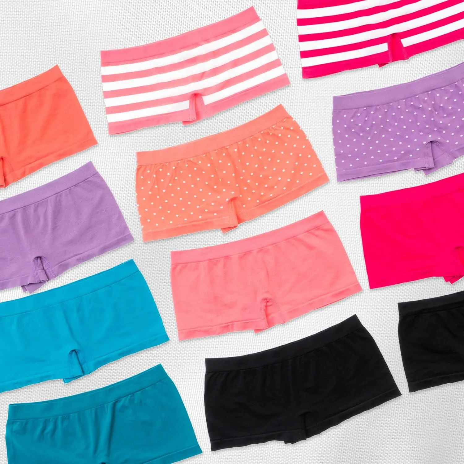 Alyce Ives Womens Seamless Boy Short Panties, Boyshort Boxer Briefs-12 Pack