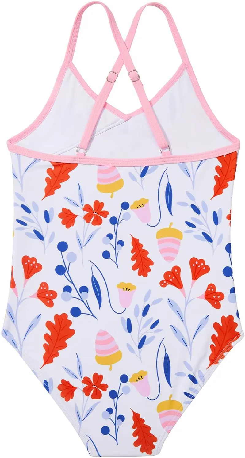 American Trends Girls One Piece Swimsuits Ruffle Beach Bathing Suits for Girls' One-Piece Swimwear