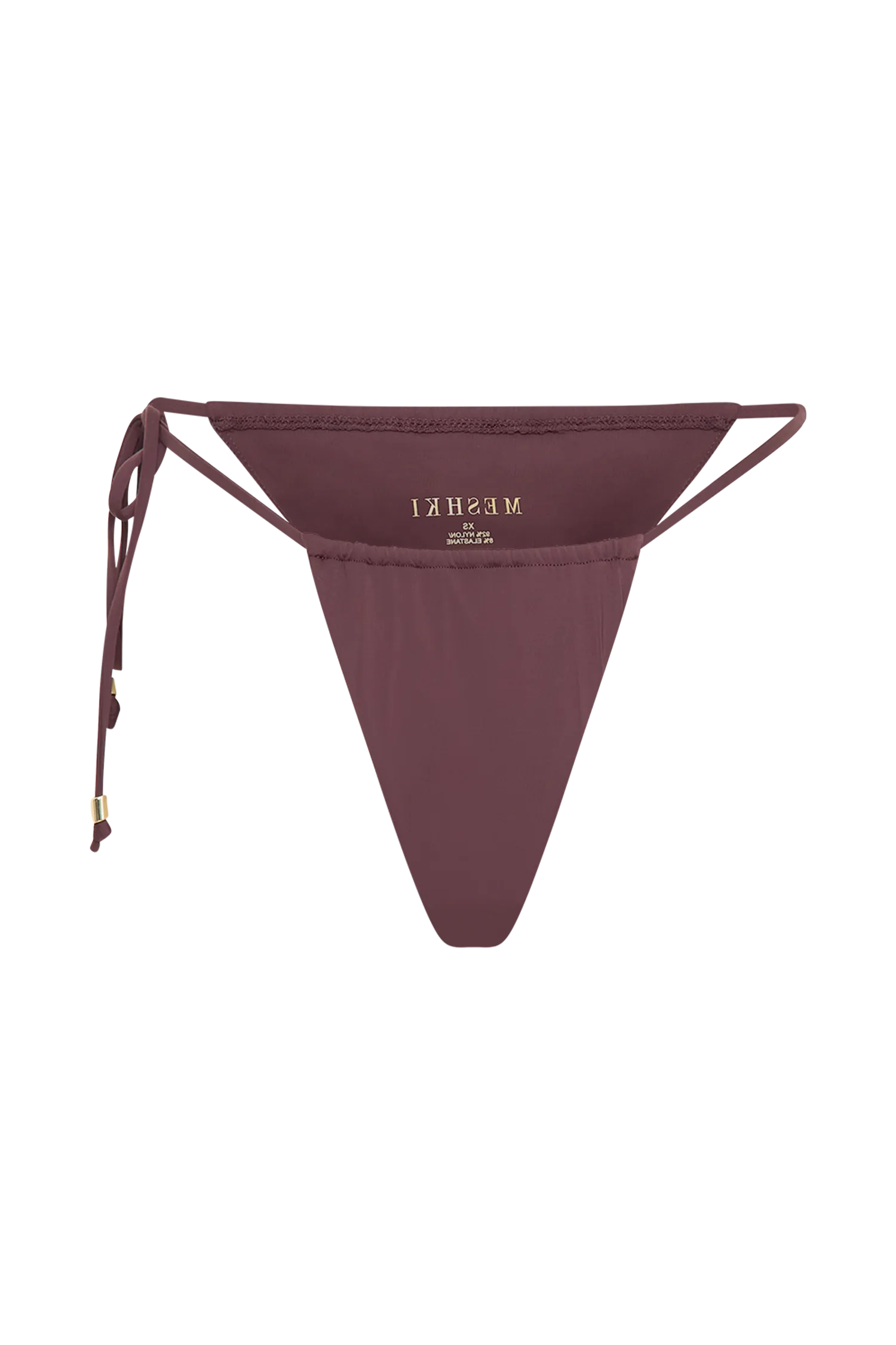 Andie Ruched String Side Bikini Brief - Chocolate