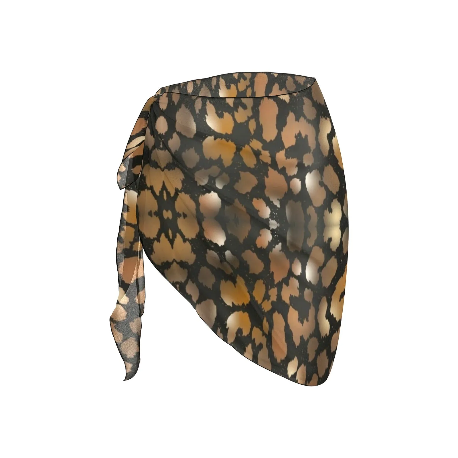 Animal Print Short Chiffon Sarong Wrap up to 5 XL (FWS)