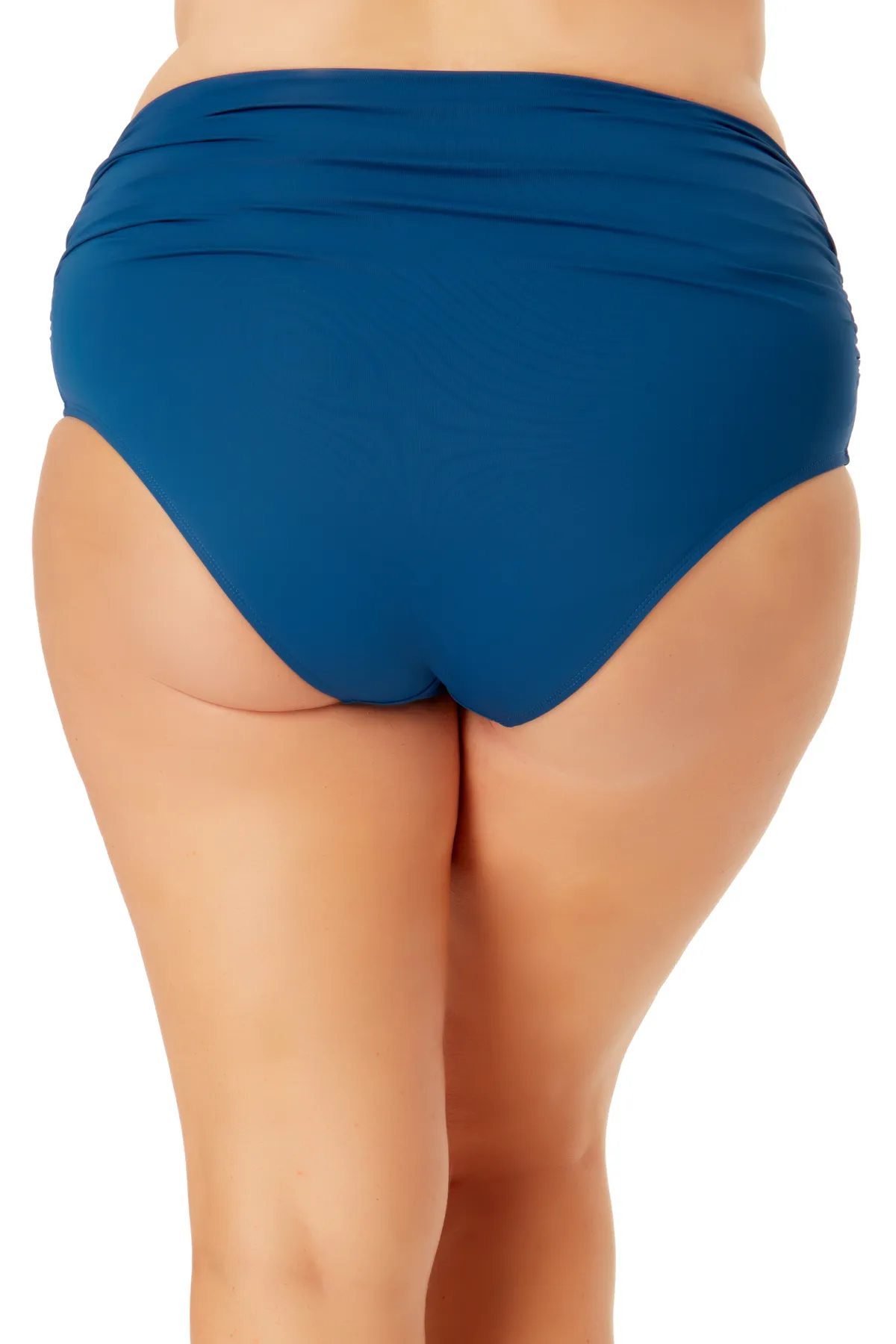 Anne Cole Plus - Convertible High Waist Shirred Swim Bottom