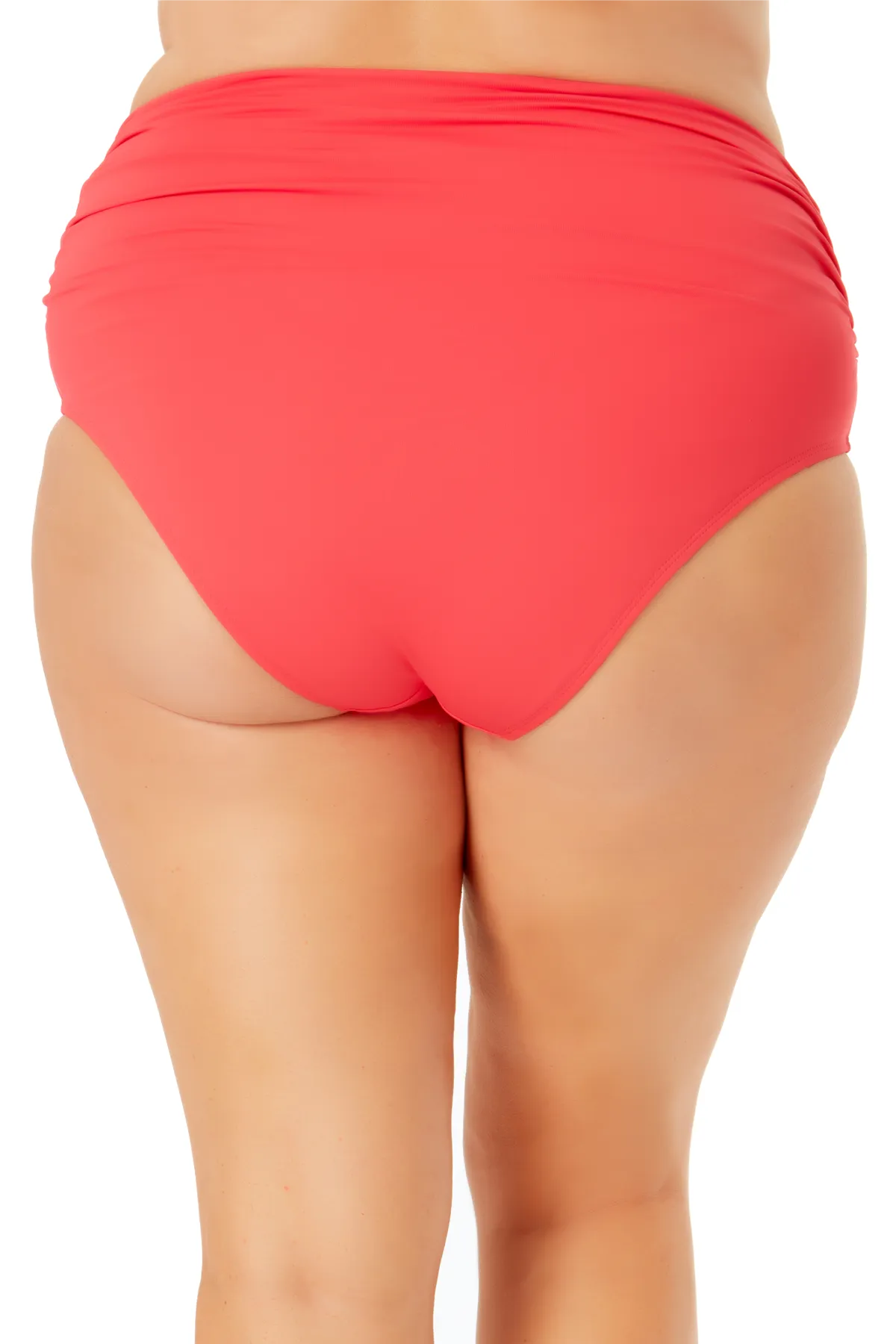 Anne Cole Plus - Convertible High Waist Shirred Swim Bottom