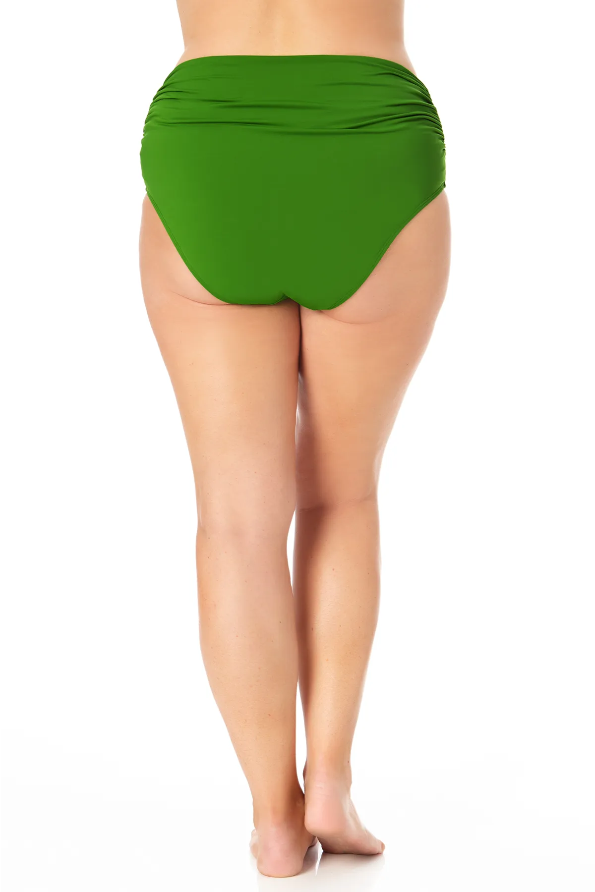Anne Cole Plus - Convertible High Waist Shirred Swim Bottom