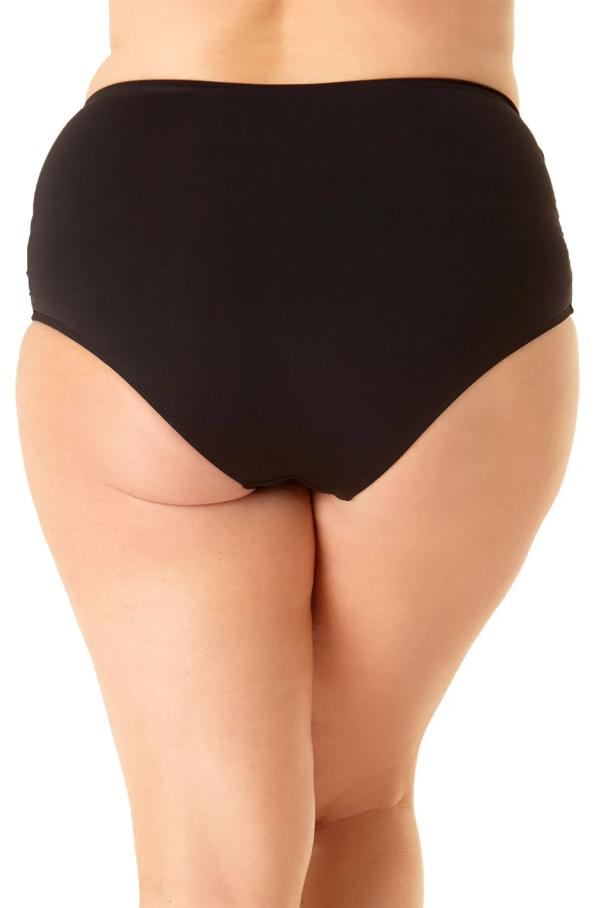Anne Cole Plus - Convertible High Waist Shirred Swim Bottom