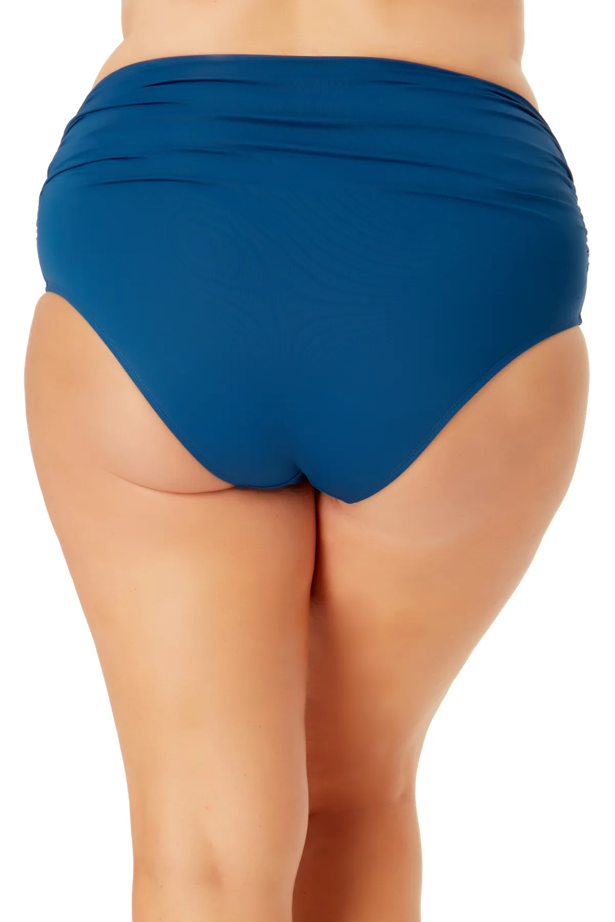 Anne Cole Plus - Convertible High Waist Shirred Swim Bottom
