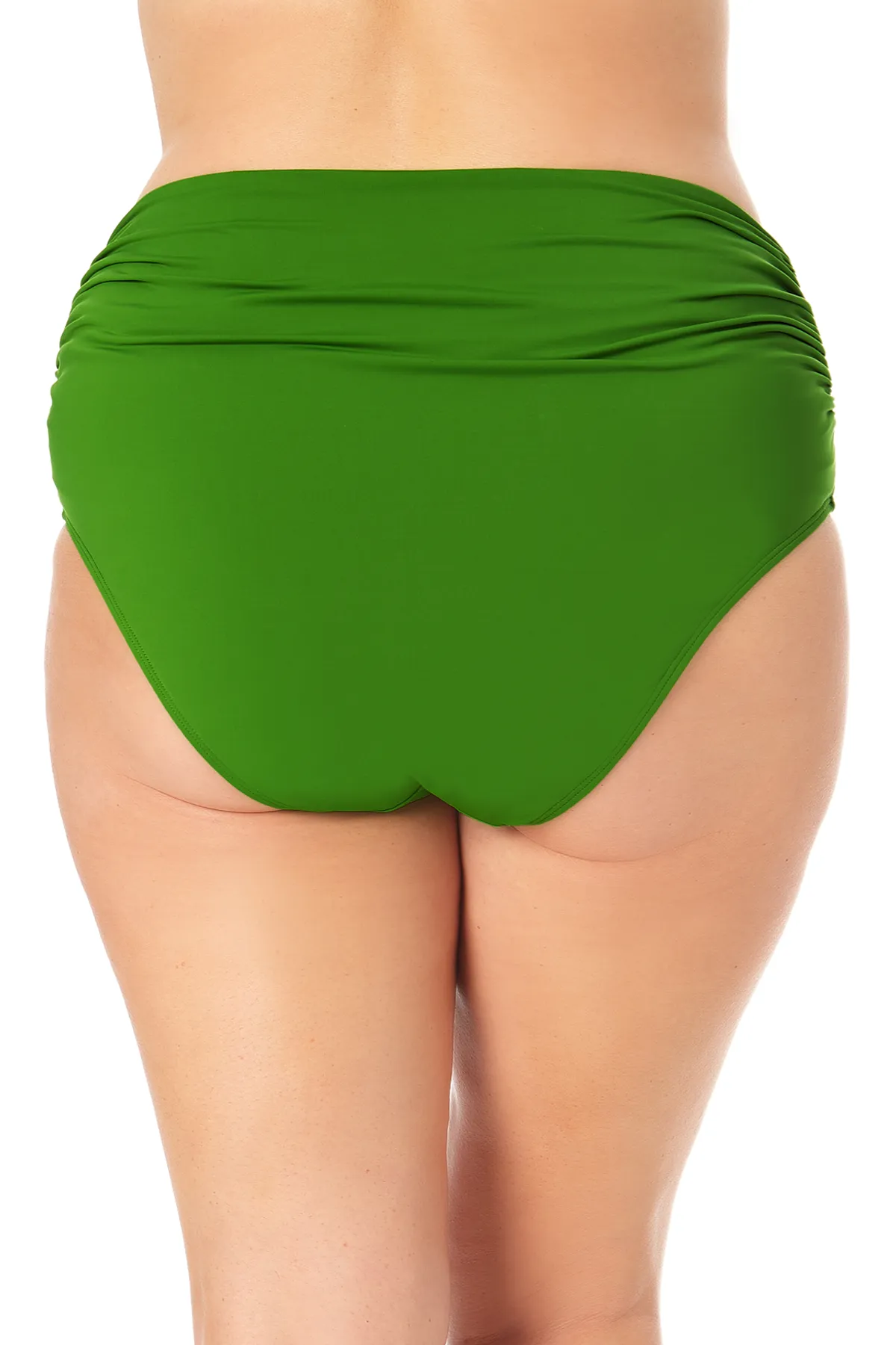 Anne Cole Plus - Convertible High Waist Shirred Swim Bottom