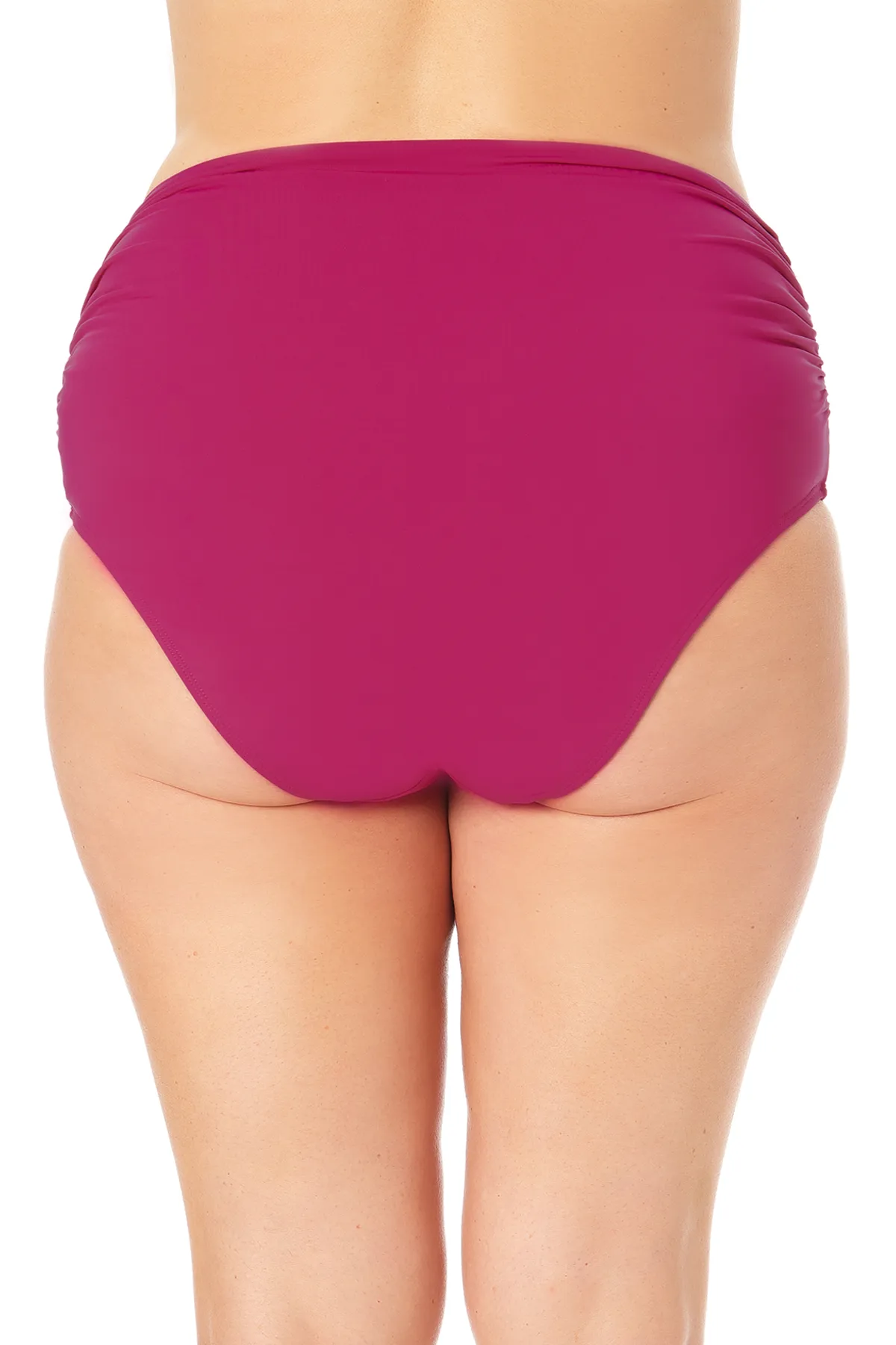 Anne Cole Plus - Convertible High Waist Shirred Swim Bottom