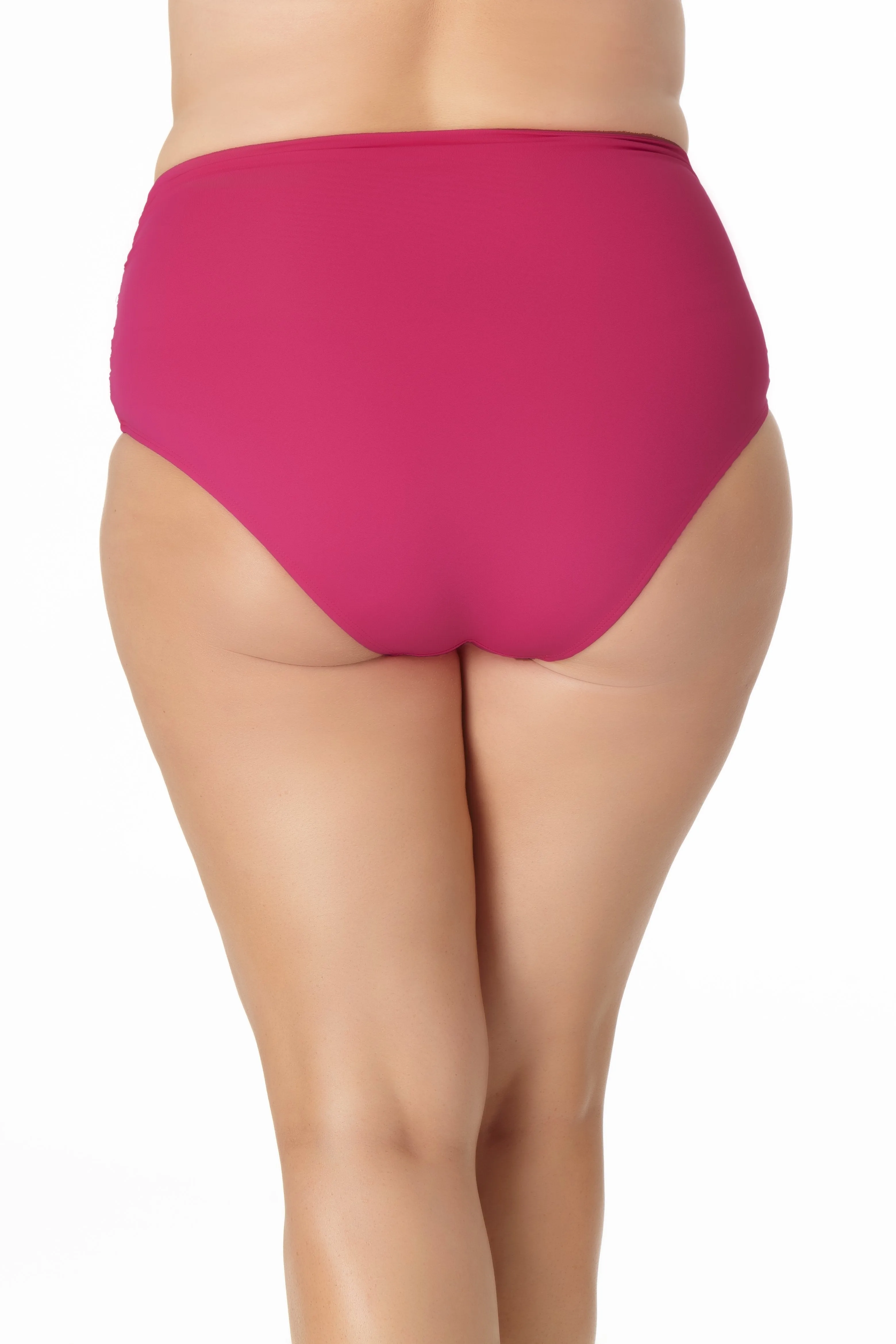 Anne Cole Plus - Convertible High Waist Shirred Swim Bottom