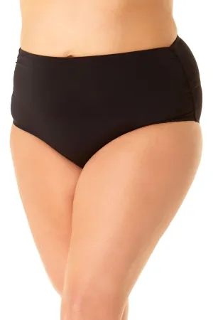 Anne Cole Plus - Convertible High Waist Shirred Swim Bottom