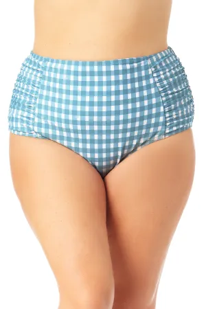 Anne Cole Plus - Shirred High Waist Tummy Control Bottom