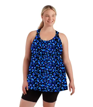 AquaSport Hanalei Tankini Top Ocean Blues Print Black - FINAL SALE