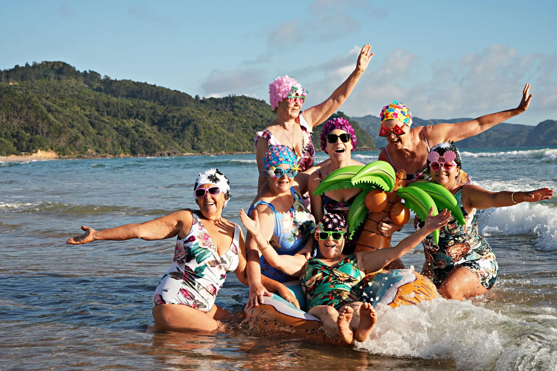 AS Bathing Cap - Purple Floral