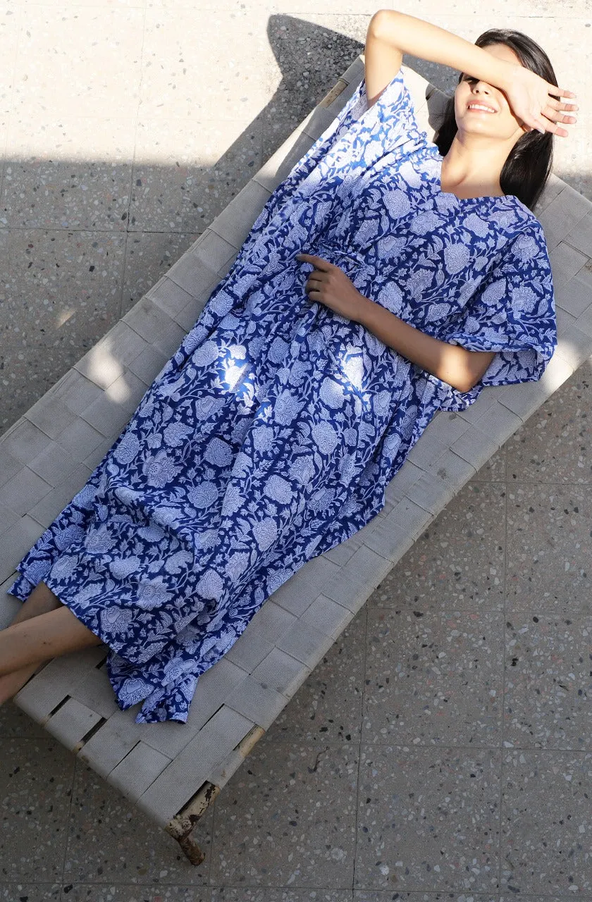 Asma Hand Block Cotton Kaftan