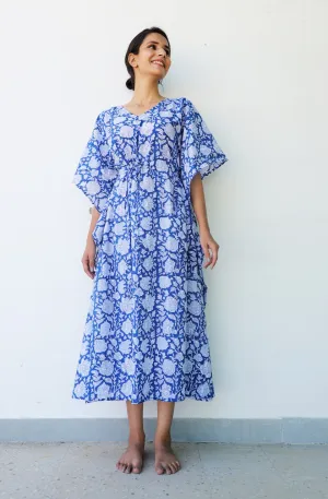 Asma Hand Block Cotton Kaftan
