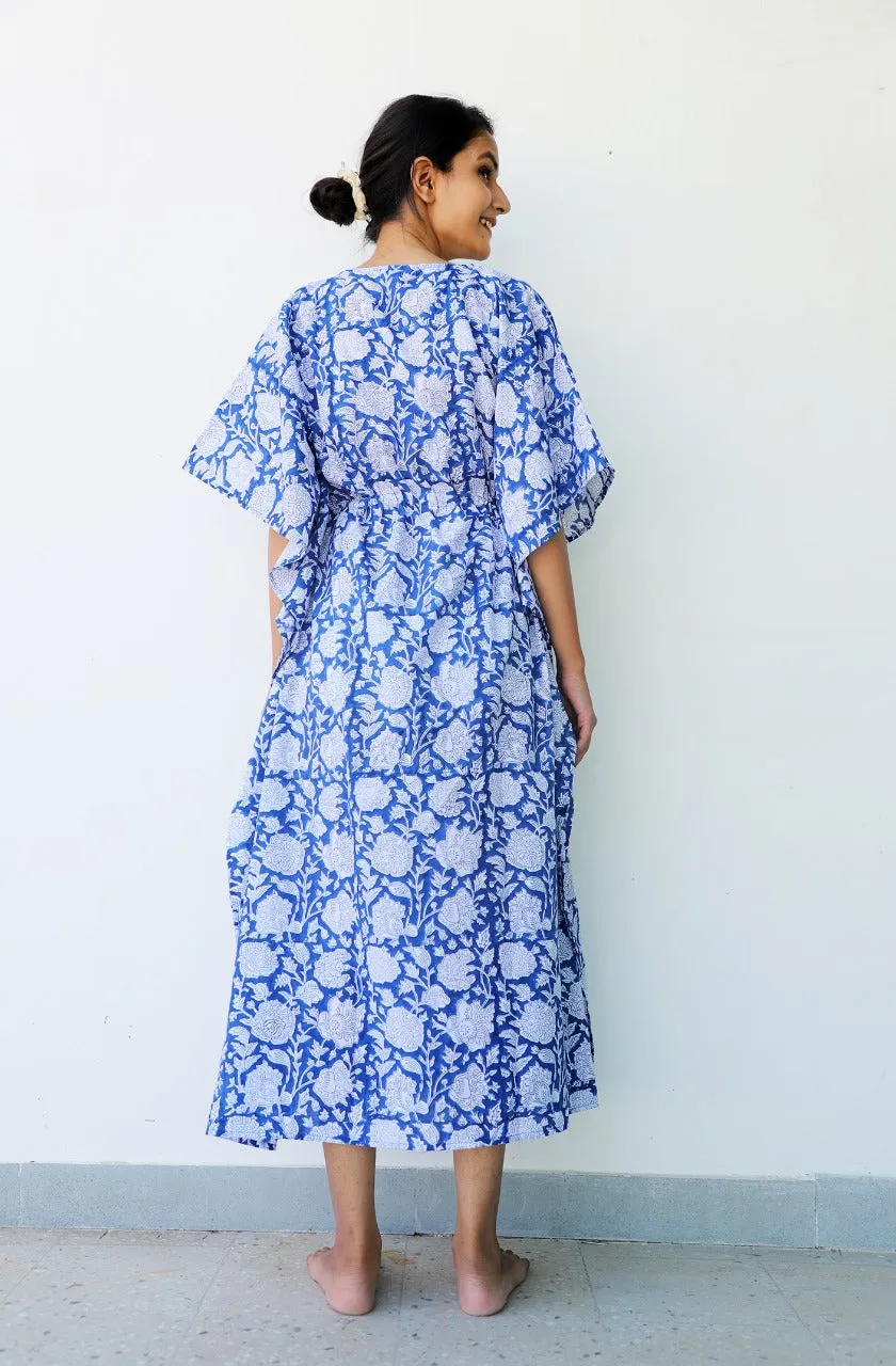 Asma Hand Block Cotton Kaftan