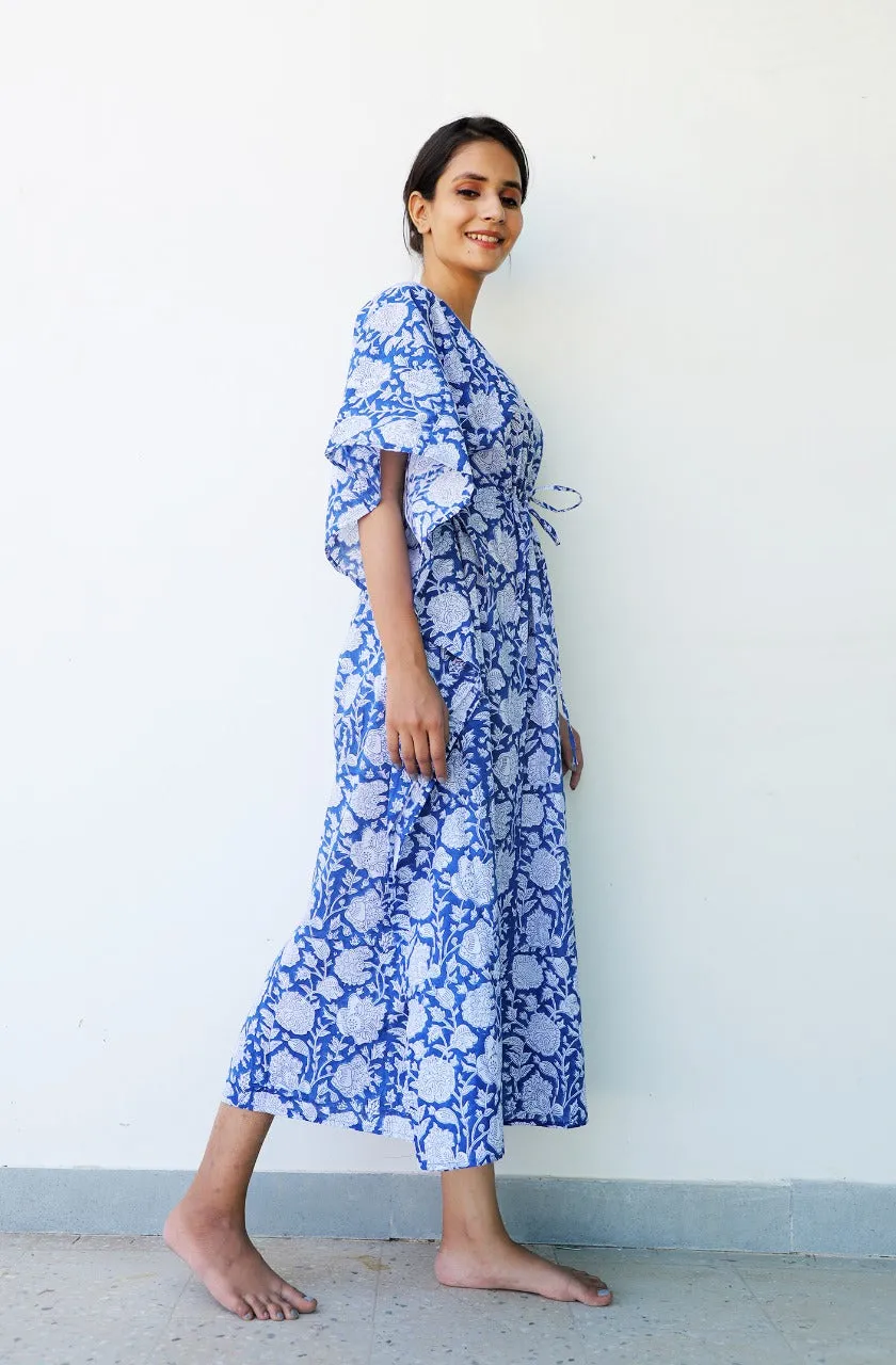 Asma Hand Block Cotton Kaftan