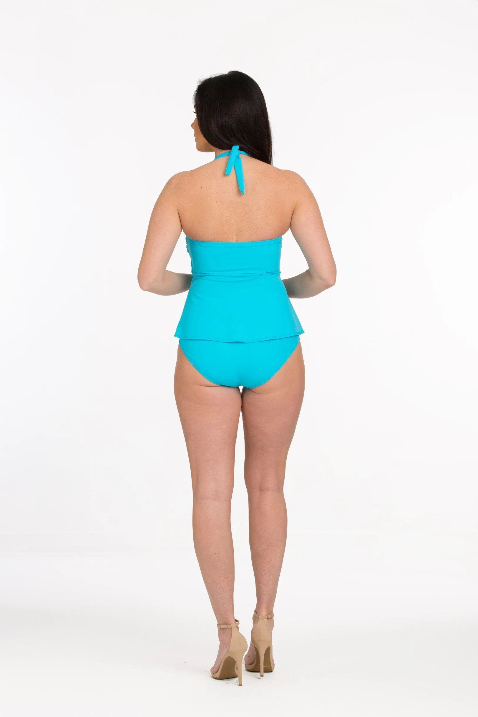 Asymmetrical Solid Wide Set Strap Tankini (Style 150)