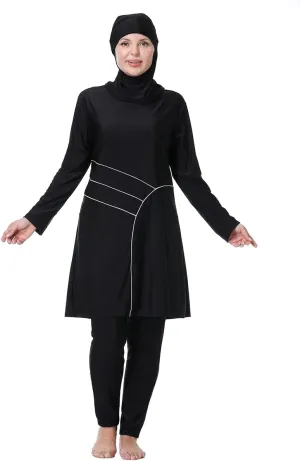 AWIBMK Muslim Swimsuits for Women Plus Size Full Coverage Swimwear Modest Islamic Hijab Ladies Swimming Burkini Bathing Suit