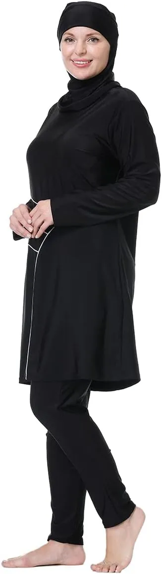 AWIBMK Muslim Swimsuits for Women Plus Size Full Coverage Swimwear Modest Islamic Hijab Ladies Swimming Burkini Bathing Suit