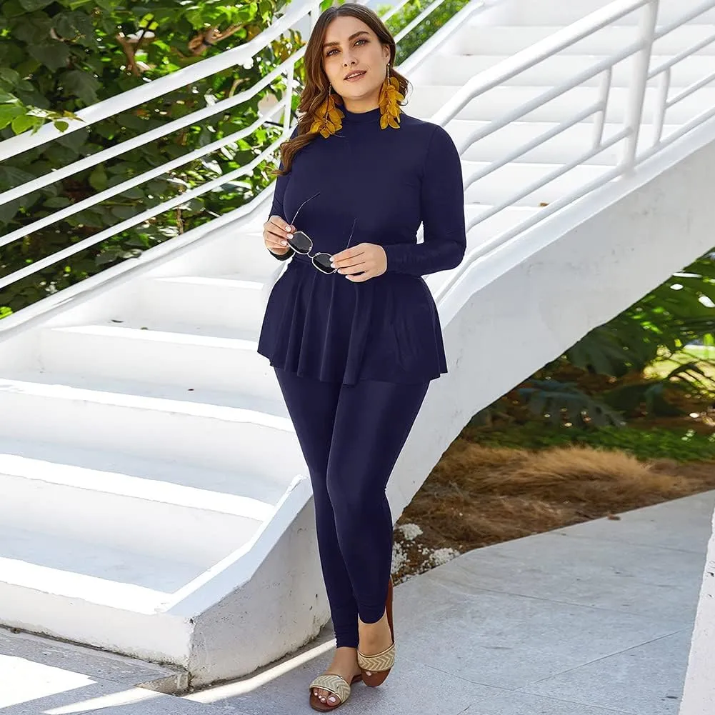 AWIBMK Muslim Swimsuits for Women Plus Size Full Coverage Swimwear Modest Islamic Hijab Ladies Swimming Burkini Bathing Suit