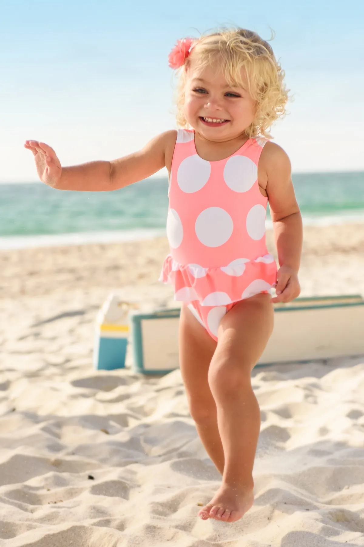 Baby Girls Swimsuit Snapper Rock Neon Coral