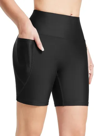 baleaf Women's 3"/5"/6"/8" High Waisted Swim Shorts Tummy Control Swimsuits Bottoms Modest Board Shorts UPF 50 