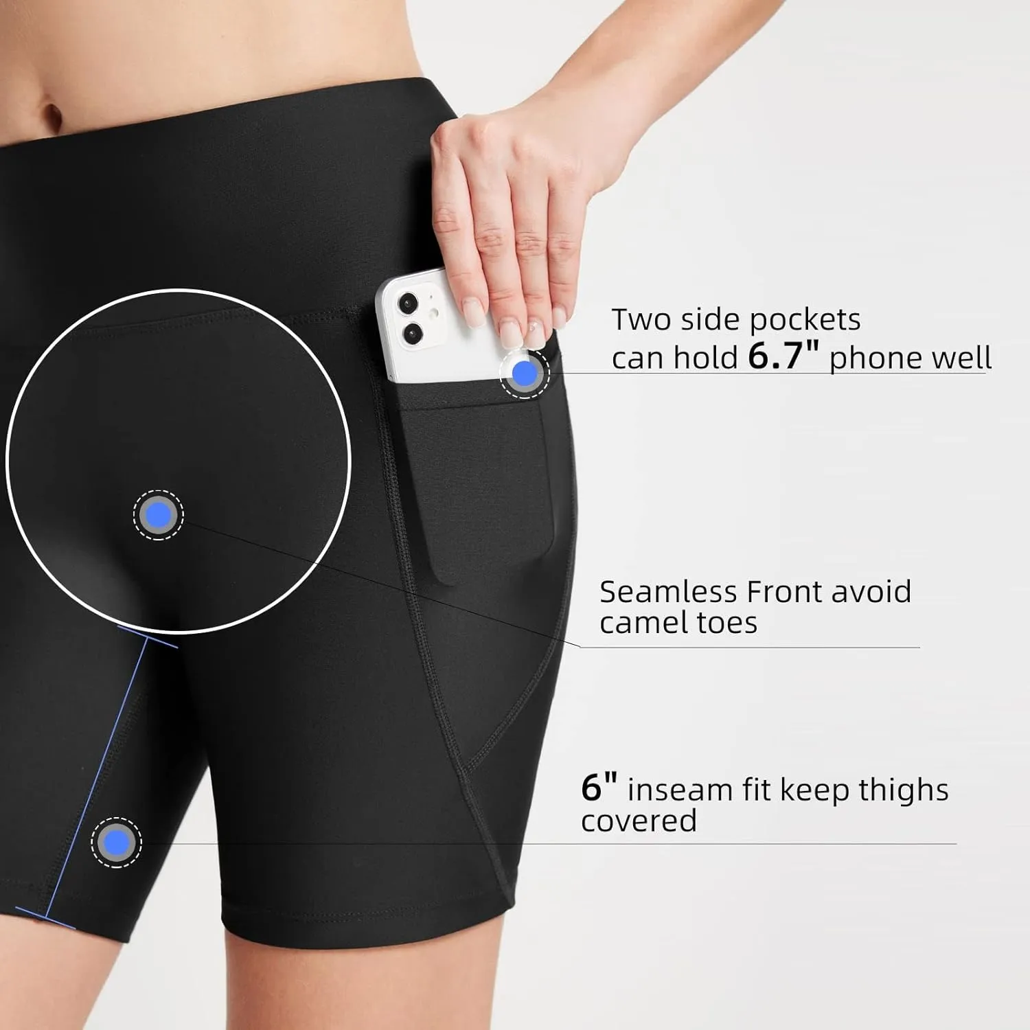 baleaf Women's 3"/5"/6"/8" High Waisted Swim Shorts Tummy Control Swimsuits Bottoms Modest Board Shorts UPF 50 