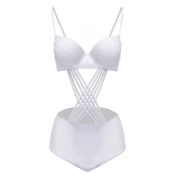 Bandage High Waist Bottom Bikini Swimwear Swimsuit