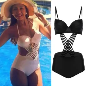 Bandage High Waist Bottom Bikini Swimwear Swimsuit