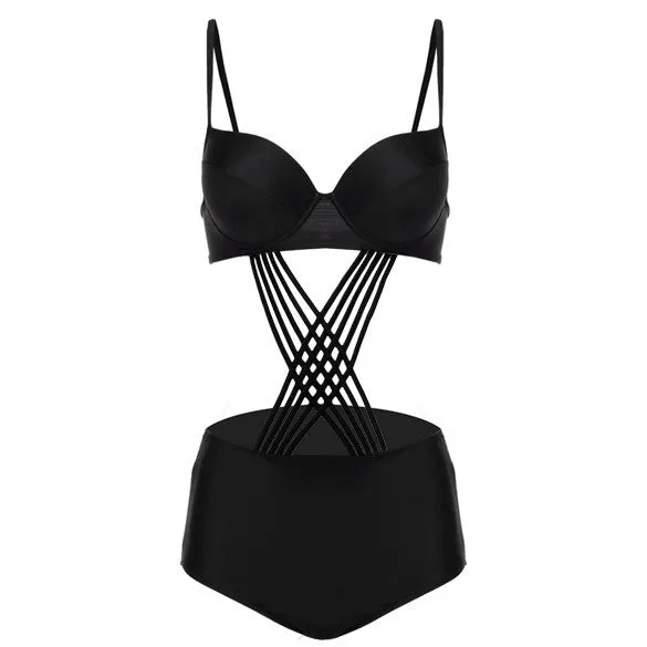Bandage High Waist Bottom Bikini Swimwear Swimsuit