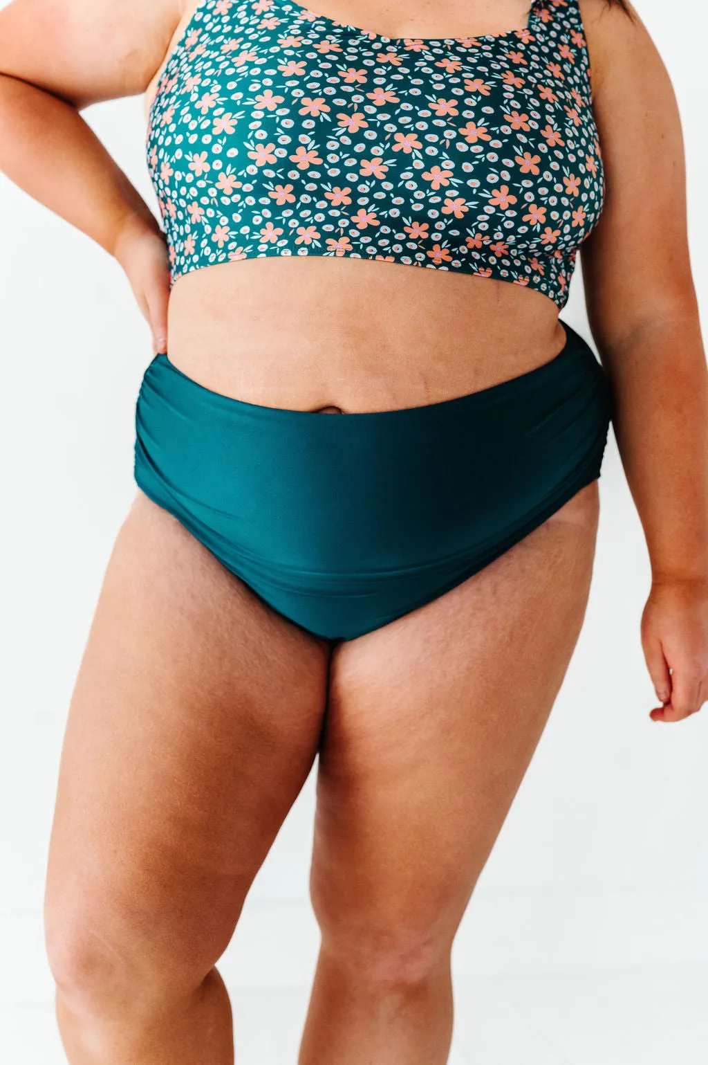 Basic Beach Ruched Bottoms in Laguna