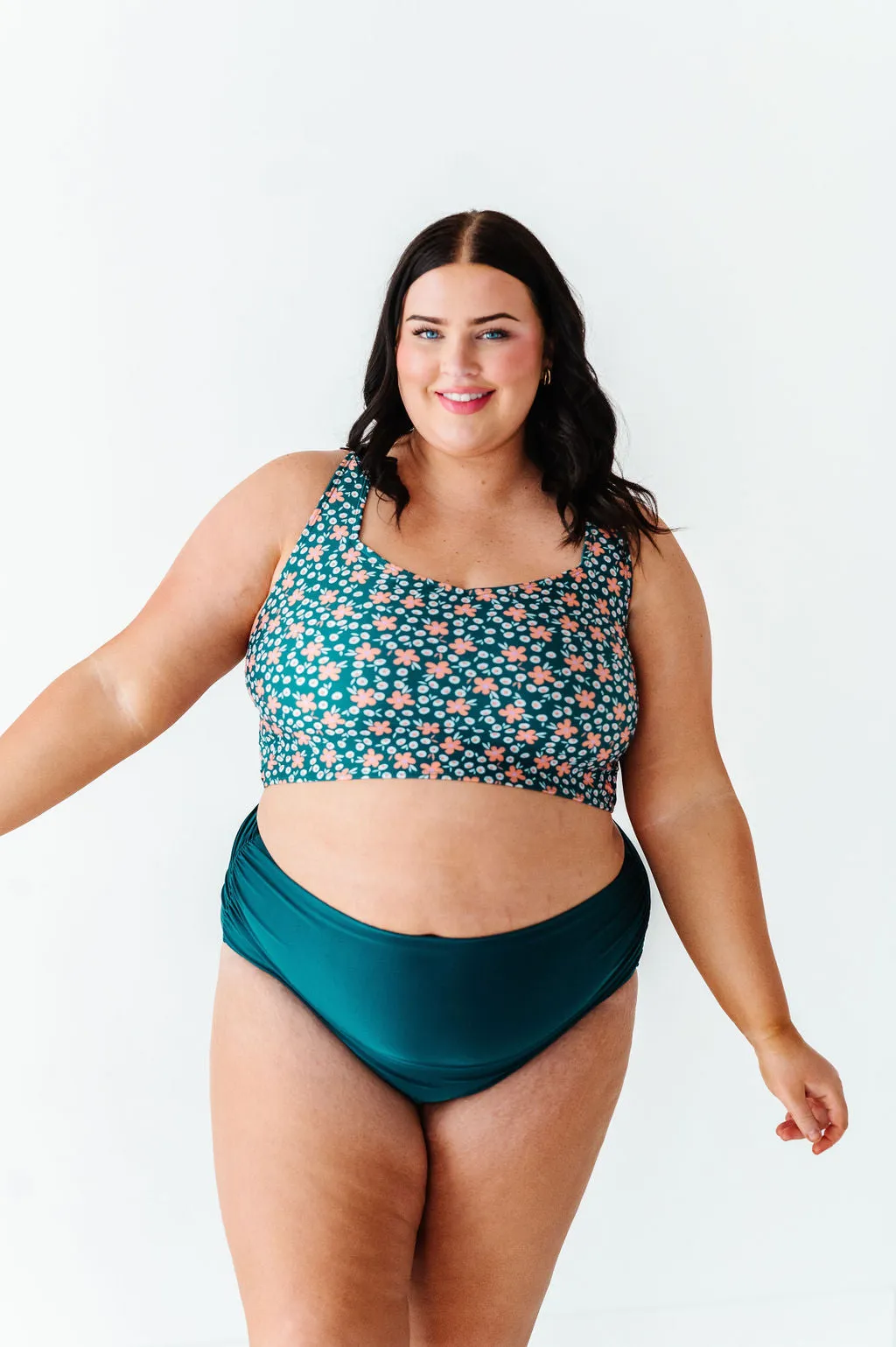 Basic Beach Ruched Bottoms in Laguna