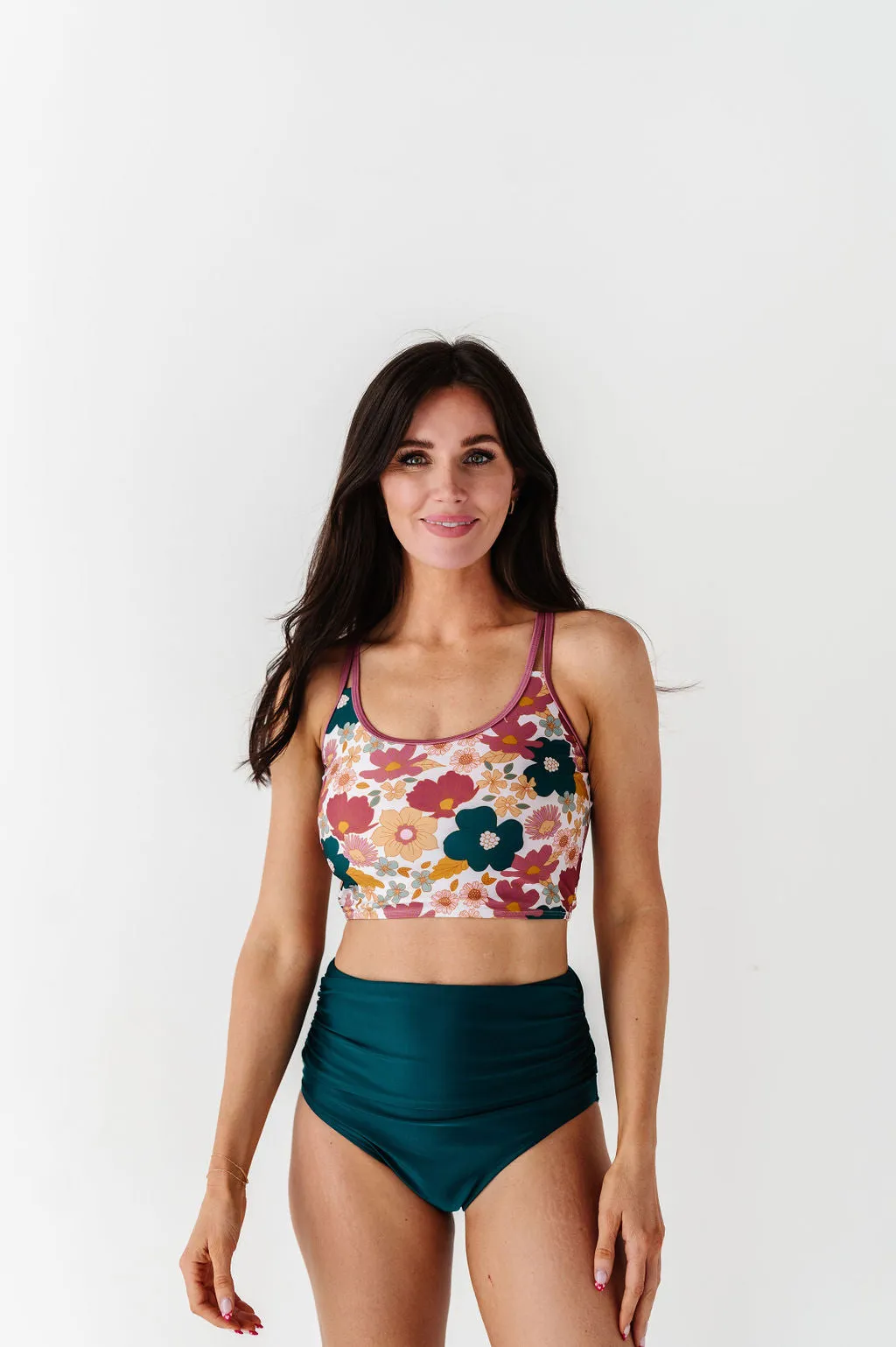 Basic Beach Ruched Bottoms in Laguna